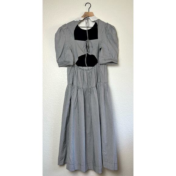 En Saison - TERYLL STRIPE COTTON MIDI DRESS - BLACK - Medium - NWT - Picture 4 of 9